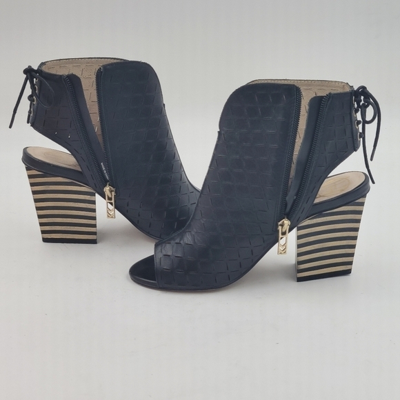 House of Harlow 1960 Women's Black Rilie Open Toe Leather Booties Size EU 36 - Picture 13 of 14